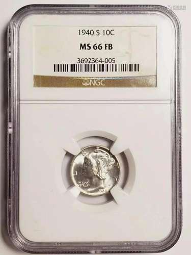 1940 S Mercury Dime NGC MS-66 FB