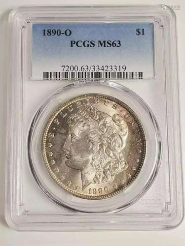 1890 O Morgan Silver Dollar PCGS MS-63