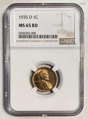 1935 D Lincoln Cent NGC MS-65 RD