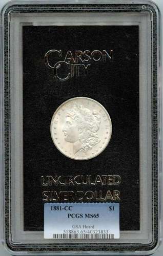 1881-CC Morgan Dollar GSA HOARD S$1 PCGS MS65