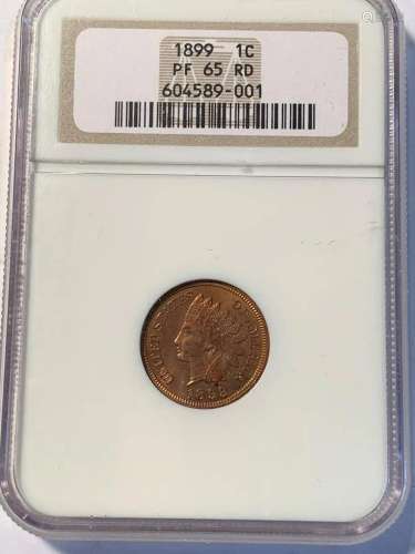 1899 P Small Cent Indian Head Penny NGC PF-65 RD Proof