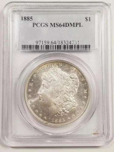 1885 P Morgan Silver Dollar PCGS MS-64 DMPL