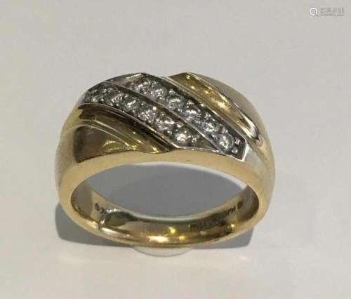 14k Yellow Gold Diamond Ring 0.35 ct TDW Band - Size 10