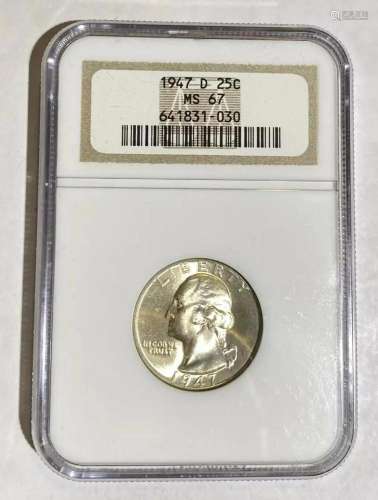 1947 D NGC MS-67 Quarter Dollars Silver