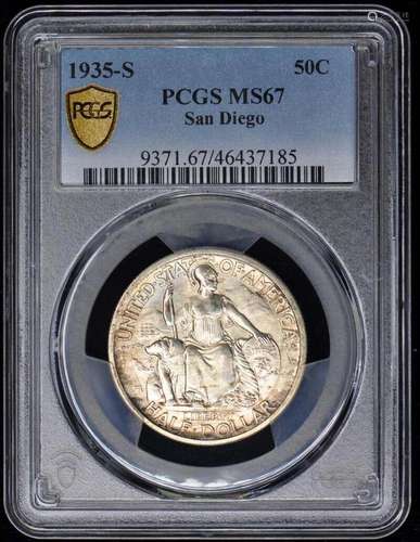 SAN DIEGO 1935-S 50C Silver Commemorative PCGS MS67