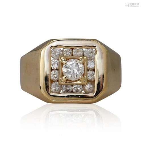 14k Yellow Gold Diamond Ring .84tdw 8.9g