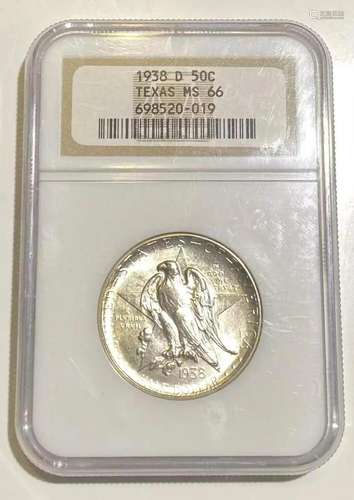 1938 D NGC MS-66 TEXAS White Coin