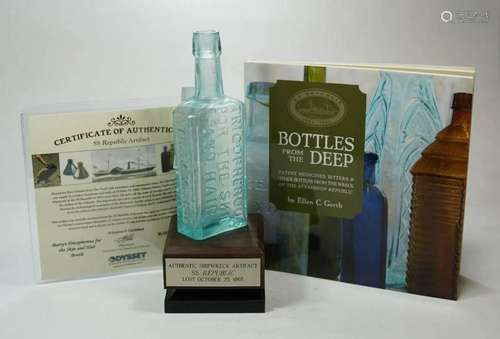 SS REPUBLIC MARITIME 1865 SHIPWRECK BOTTLE INCL CoA AUTHENTI...