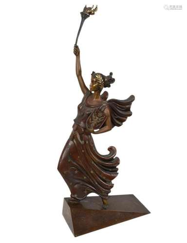 Liberty Fearless & Free Bronze on Patina Erte Sculpture