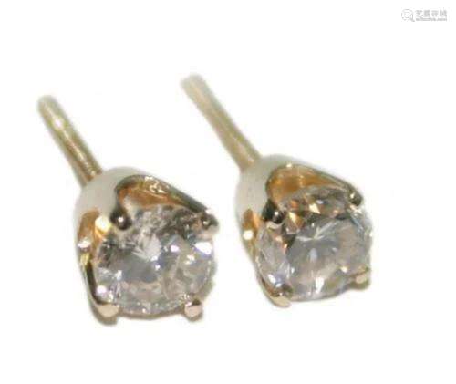 14k Yellow Gold 0.56tcw Diamond Stud Earrings