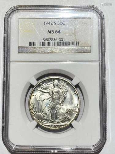 1942 S Walking Liberty Half Dollar NGC MS-64