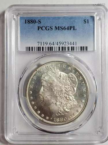 1880 S Morgan Dollar PCGS MS-64 PL