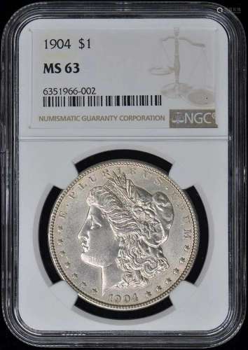 1904 Morgan Dollar S$1 NGC MS63