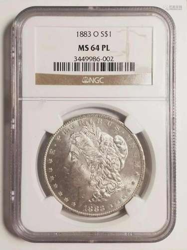 1883 O Morgan Silver Dollar NGC MS-64 PL