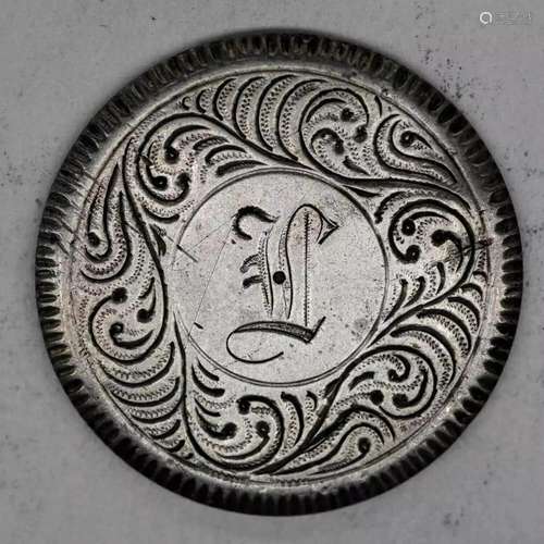 (ND) SEATED LIBERTY QUARTER 25C SILVER - LOVE TOKEN "E&...