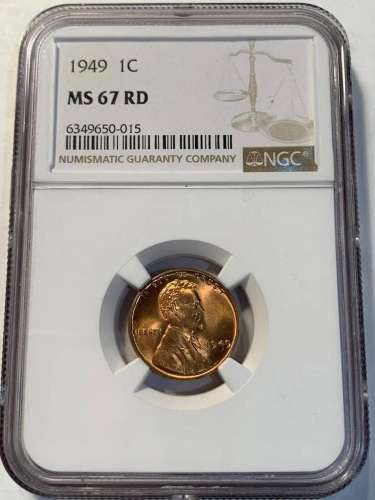 1949 P Lincoln Wheat Cent NGC MS-67 RD