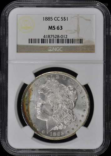 1885-CC Morgan Dollar S$1 NGC MS63