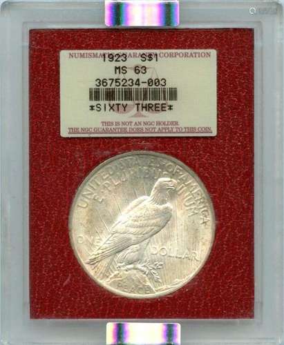 1923 $1Peace Dollar S$1 Paramount NGC MS63