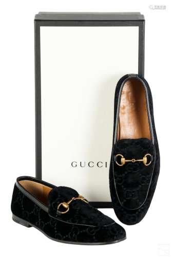 Gucci Italian Designer Velvet Leather Loafer Shoes