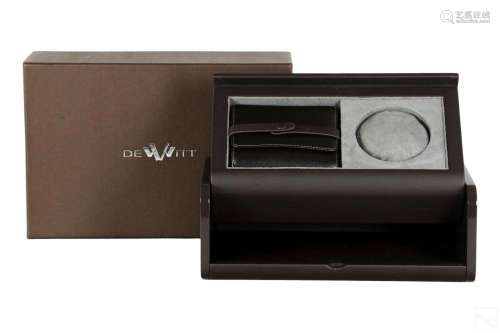 DeWitt Designer Leather Chrome & Enamel Watch Box