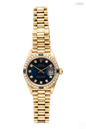 Rolex 18K Gold Diamond Sapphire Presidential Watch