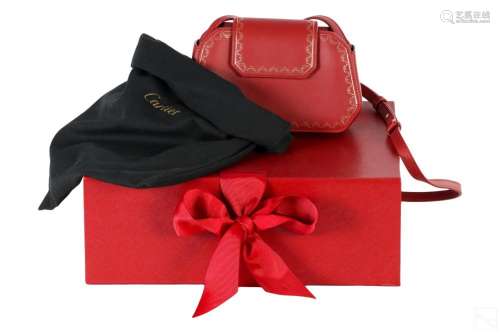 Cartier Designer Red Leather Nano Handbag Purse