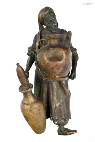 Orientalist Figural Bronze Lamp Style of Bergmann