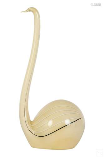 Murano Seguso Venetian Art Glass Swan Sculpture