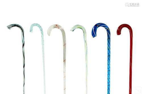 Murano Venetian Art Glass Walking Stick Cane LOT