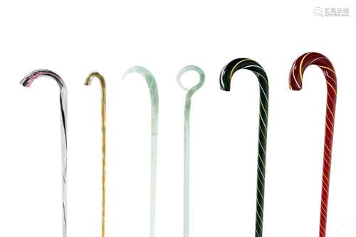 Murano Venetian Art Glass Walking Stick Cane LOT