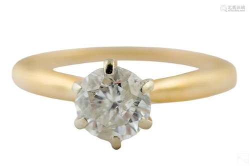 14K Gold Diamond Solitaire Engagement Ring Sz 5.5