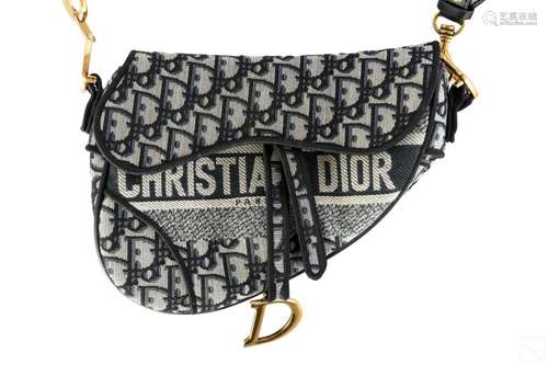 Christian Dior Paris Designer Jacquard Saddle Bag