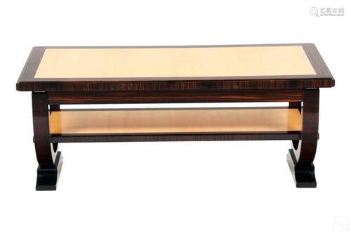 Art Deco Macassar Ebony Wood Tiered Cocktail Table