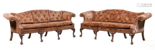 Baker PAIR Colonial Williamsburg Rococo Couch Sofa