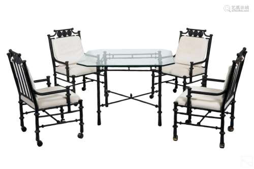 Modern Iron Table & Chairs SET style of Giacometti