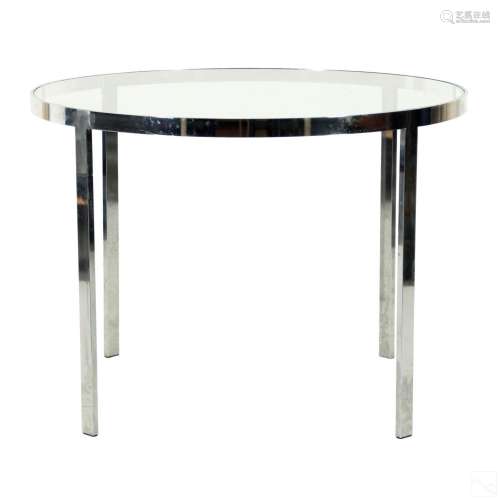 Milo Baughman Modern Chrome and Glass Dining Table