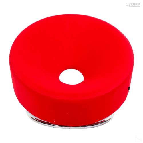 Zuri Ronde Red Velvet Contemporary Accent Chair