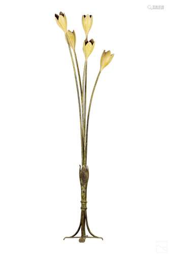 Iron Tulip Floor Lamp attributed to John Salterini