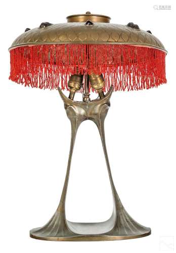Art Nouveau Arts & Crafts Bronzed Metal Desk Lamp