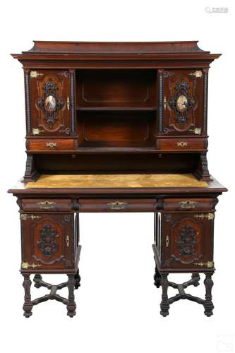 Antique Classical Rococo Style Wood Secretary Desk