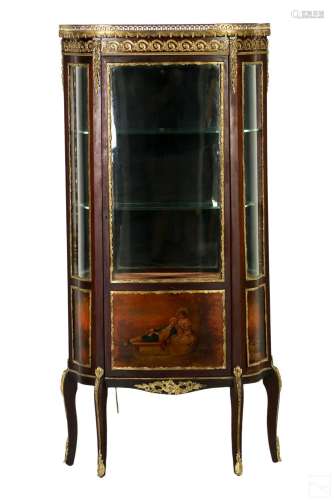 French Louis XV Style Vernis Martin Curios Cabinet