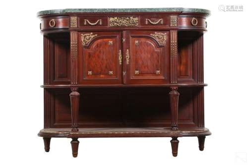 French Antique Marble Top Ormolu Sideboard Buffet