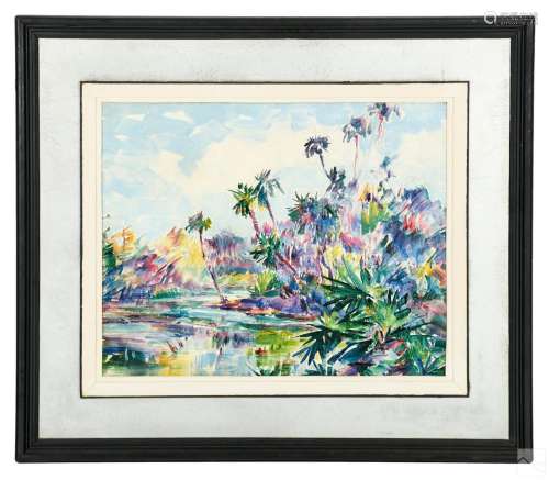 Theodore Coe 1866-1958 Florida Landscape Painting