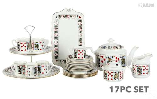 Staffordshire Porcelain Cut for Coffee 17pc SET