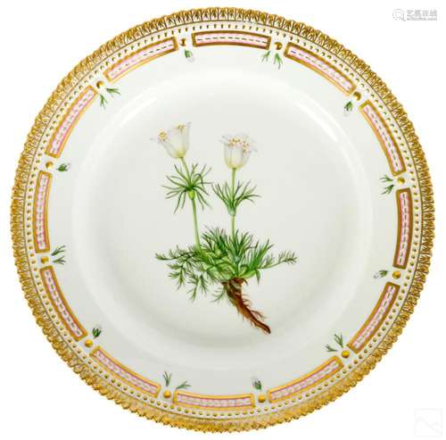 Royal Copenhagen Flora Danica Gilt Botanical Plate