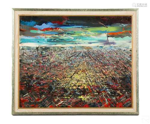 Ral Minell 20C Modern Paris Landscape Oil Painting