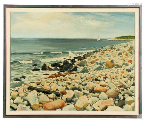 Peter Hayward 1905-1993 Coastal Seascape Painting