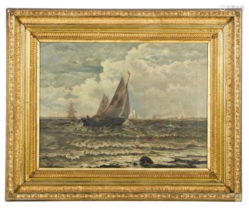 Victorian Sailing Ships Marine Seascape Painting