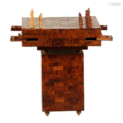Bespoke Custom Made Burl Wood Game Chess Table
