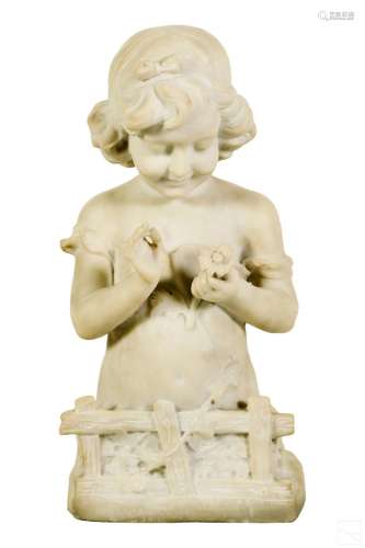 Aristide de Ranieri 1865-1929 Marble Child Statue